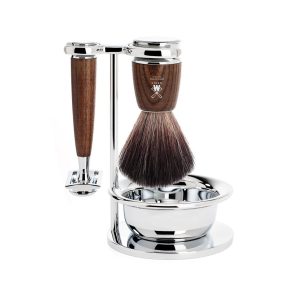 MÜHLE Safety Razor scheerset van de Rytmo lijn in essenhout.